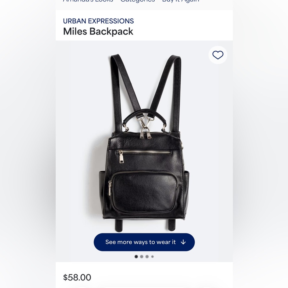 Urban Expressions Classic Black Backpack